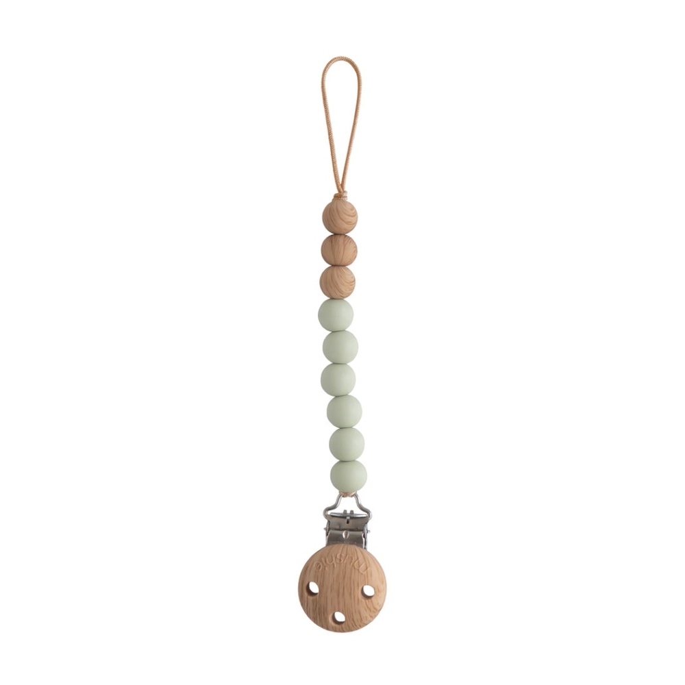 Mushie | Silicone Pacifier Clip Eva Sage‎
